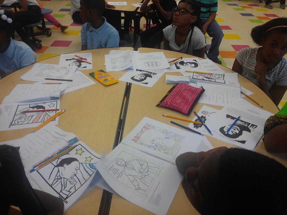 Students completing Civil Rights Activity at Guilford Elementary
