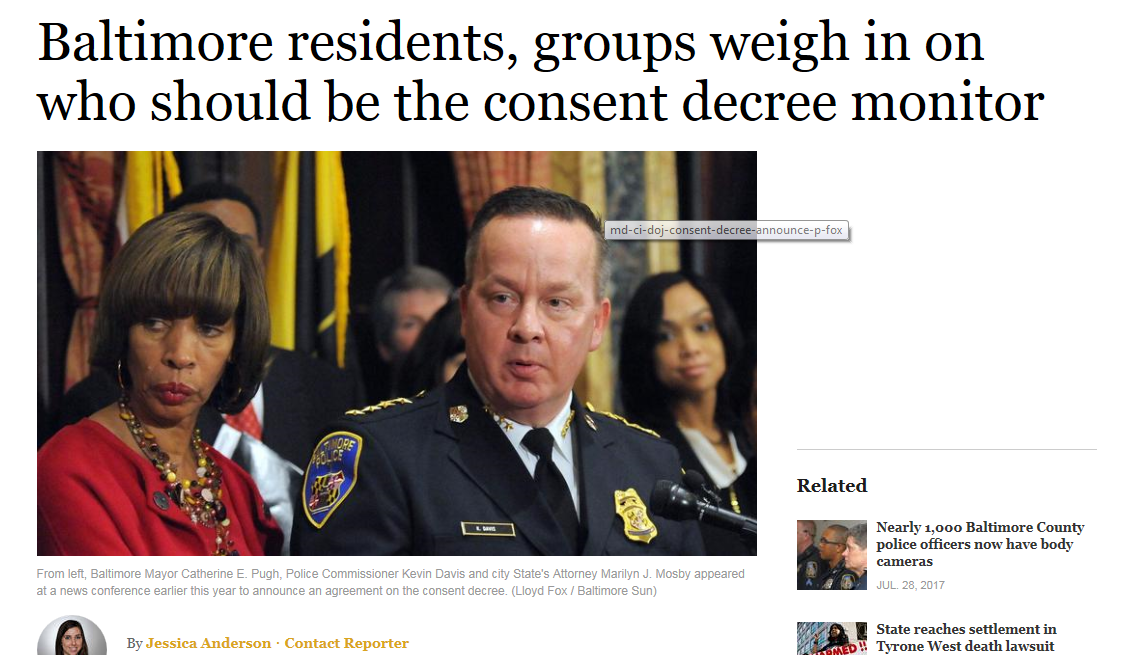 Baltimore residents weigh in on consent decree monitor
